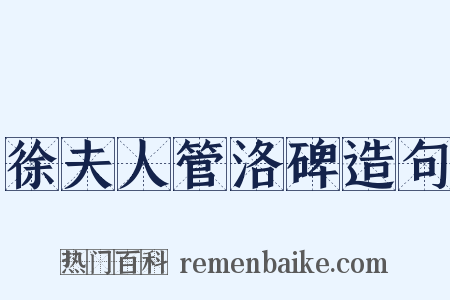 徐夫人管洛碑造句是什么意思的图片